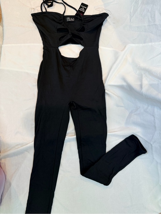 Hot Miami Styles Pants - Hot Miami Styles Black Cutout Halter Jumpsuit
